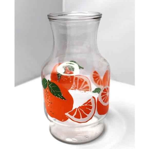Vintage Anchor Hocking Orange juice carafe glass graphic Florida - Picture 4 of 10